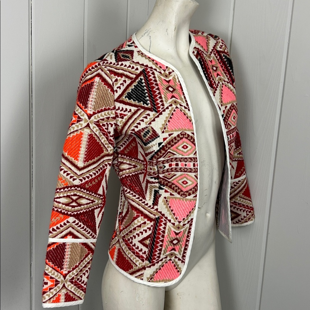 Geometric Patterned Jacket SOHO Pink, Red small N… - image 2